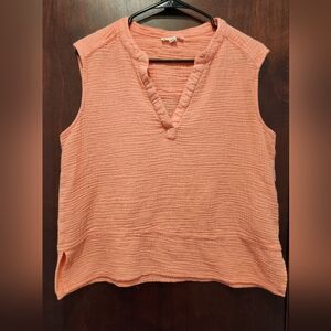 BeachLunchLounge‎ Thin 100% Cotton Sleeveless Shirt Size Large Light Pink